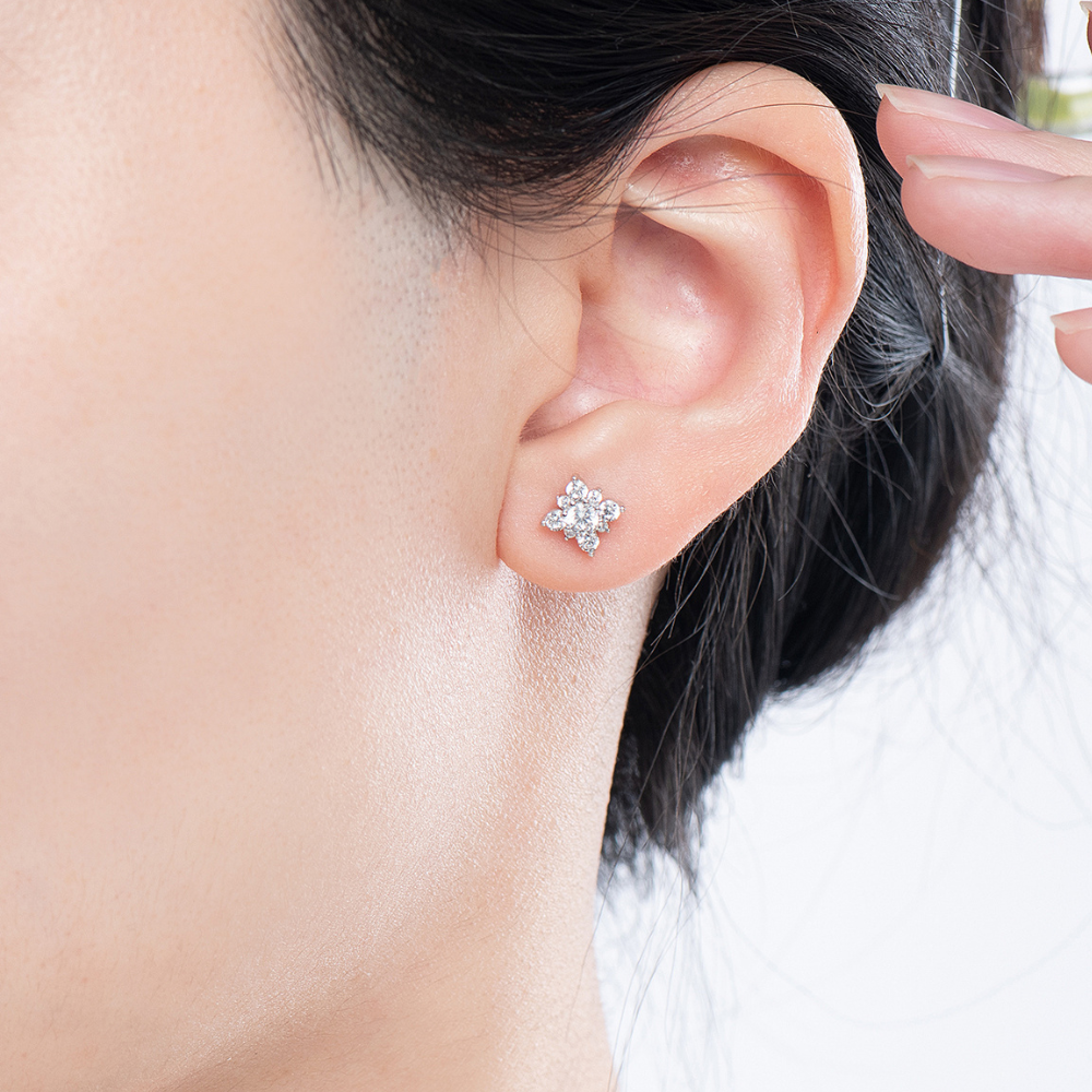 Zinia Cluster Stud Starburst Earrings