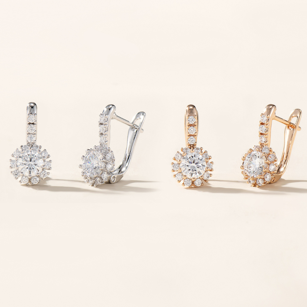 Bethany Flower English Lock Hoop Earrings