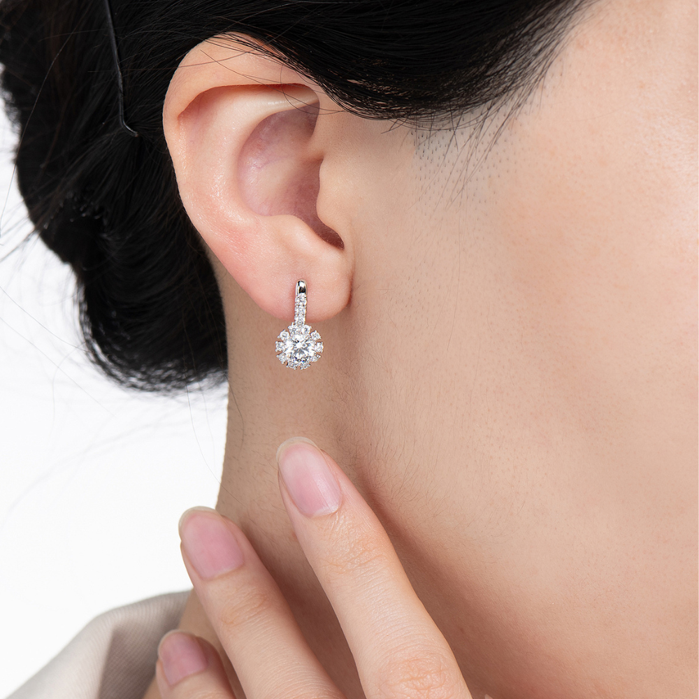 Bethany Flower English Lock Hoop Earrings