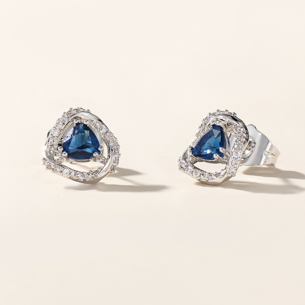 Kathryn Sapphire Cubic Zirconia Stud Earrings