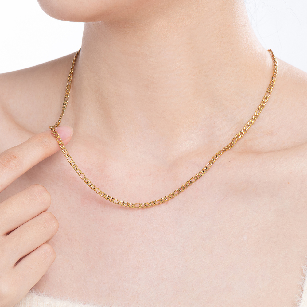 Stainless Steel Jean Figaro Chain Necklace