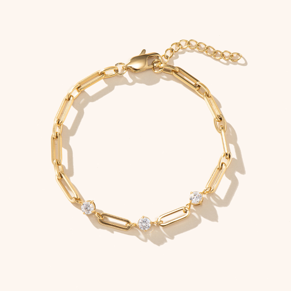 Stainless Steel Yumi Paperclip Station Bracelet