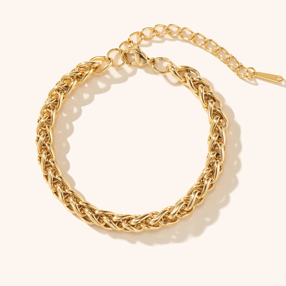 Stainless Steel Foxtail Chunky Chain Bracelet