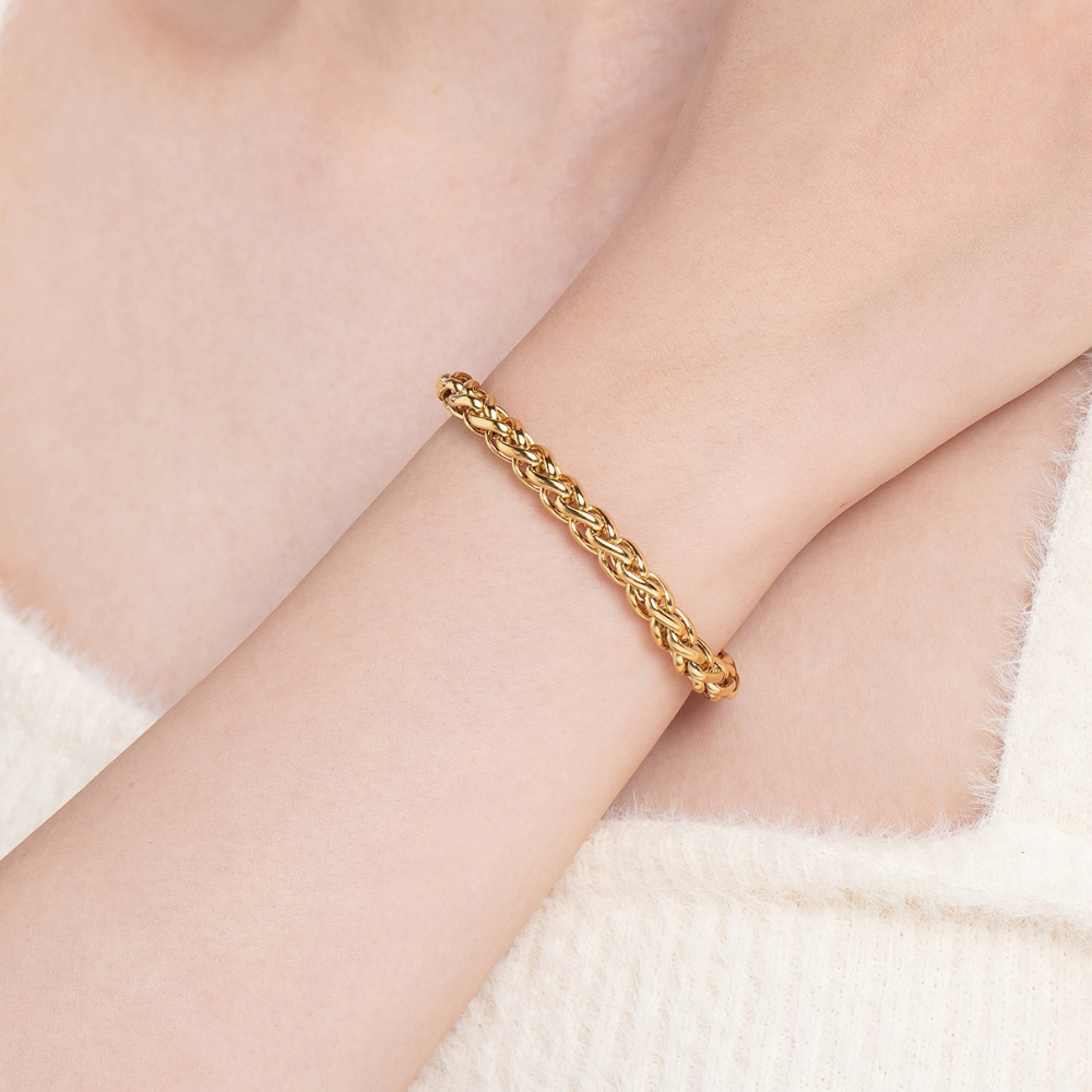 Stainless Steel Foxtail Chunky Chain Bracelet