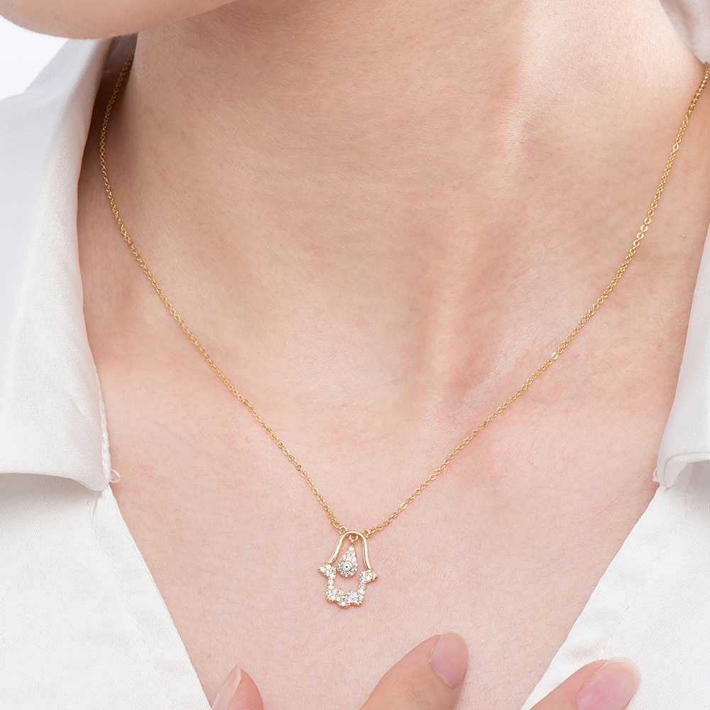 Shirin Evil Eye Hamsa Necklace