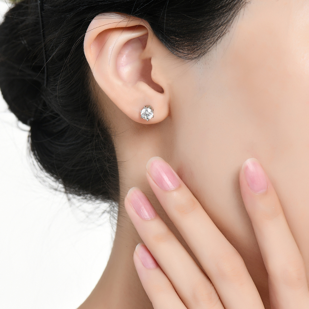 Maddie Solitaire Stud Earrings