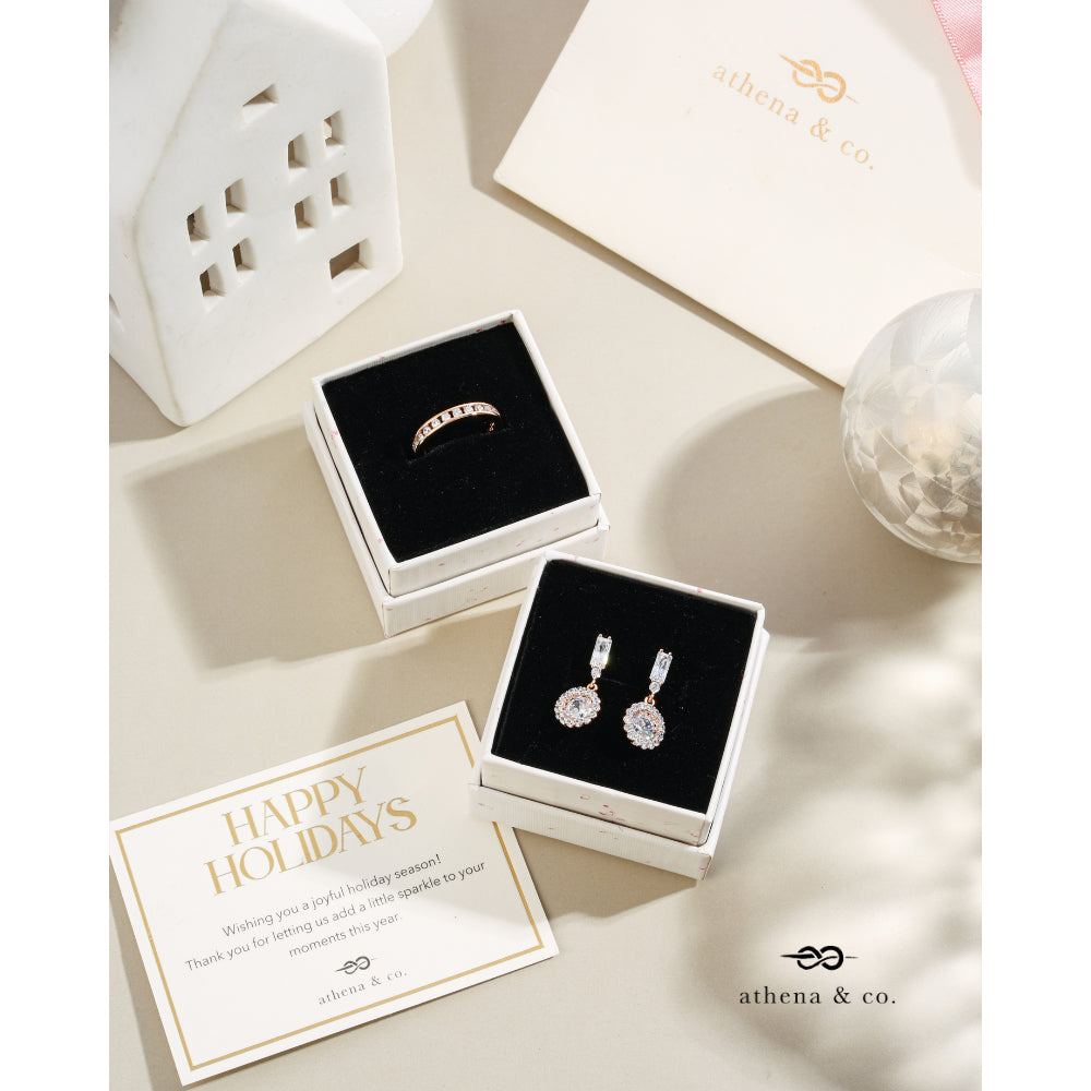 Lumi Drop Earrings & Kristina Eternity Band Ring Bundle