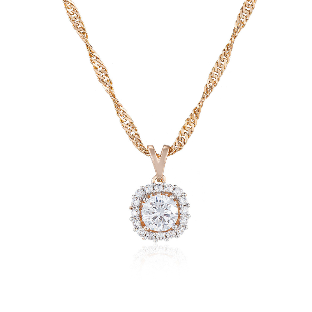 Clara Square Halo Necklace