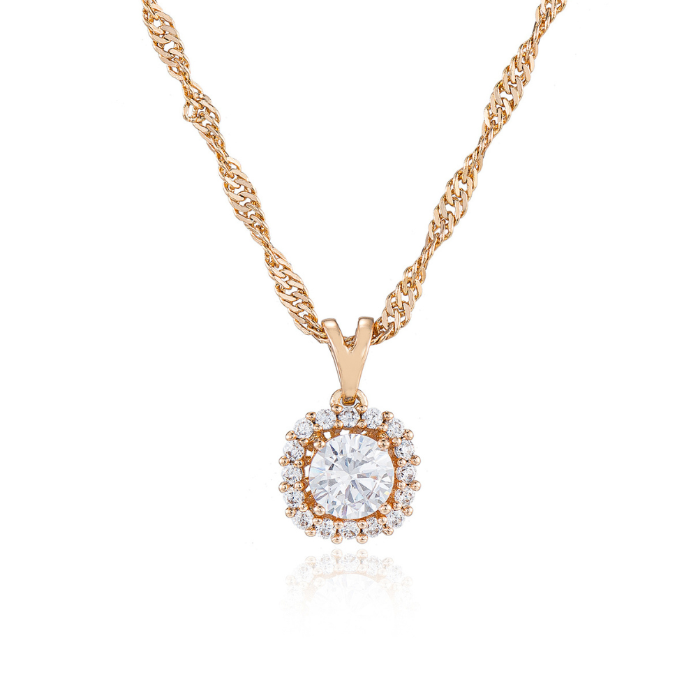 Clara Square Halo Necklace