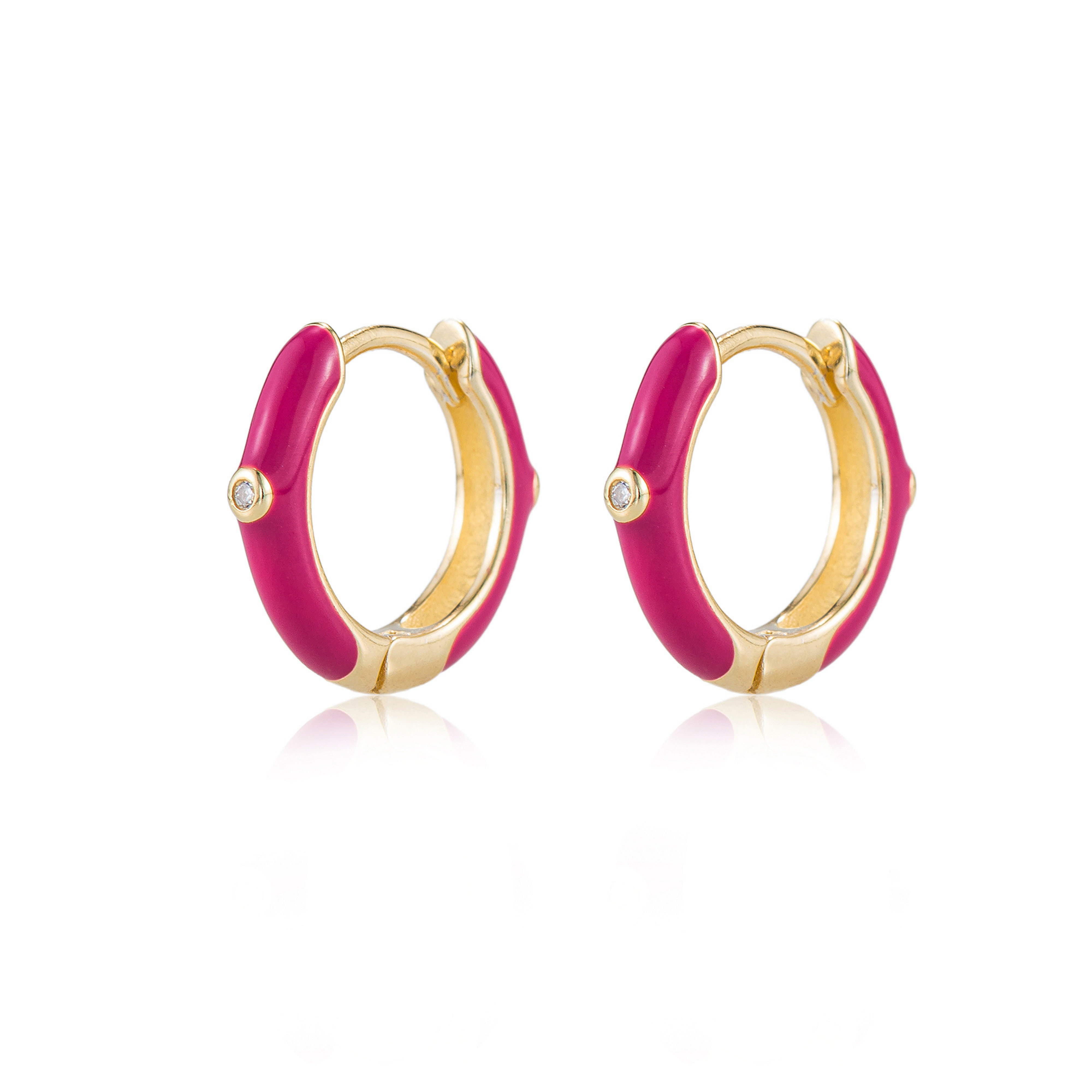 Nessa Enamel Hoop Earrings | Athena & Co.