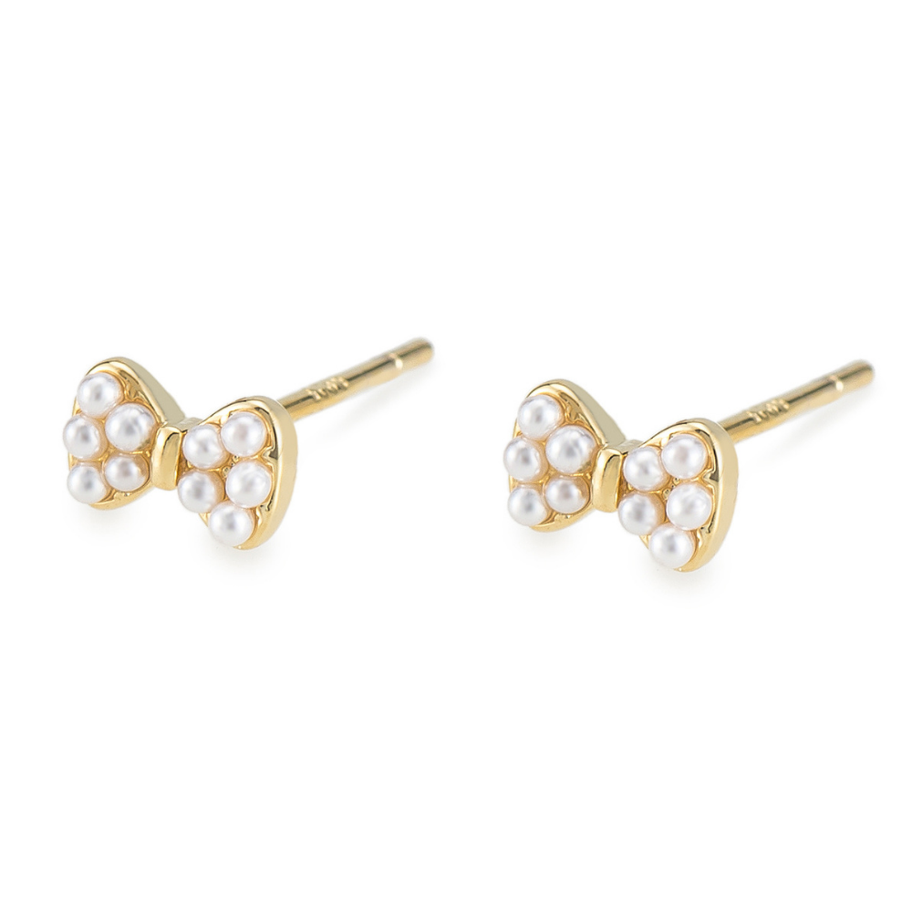 Sofia Pearl Bow Stud Earrings