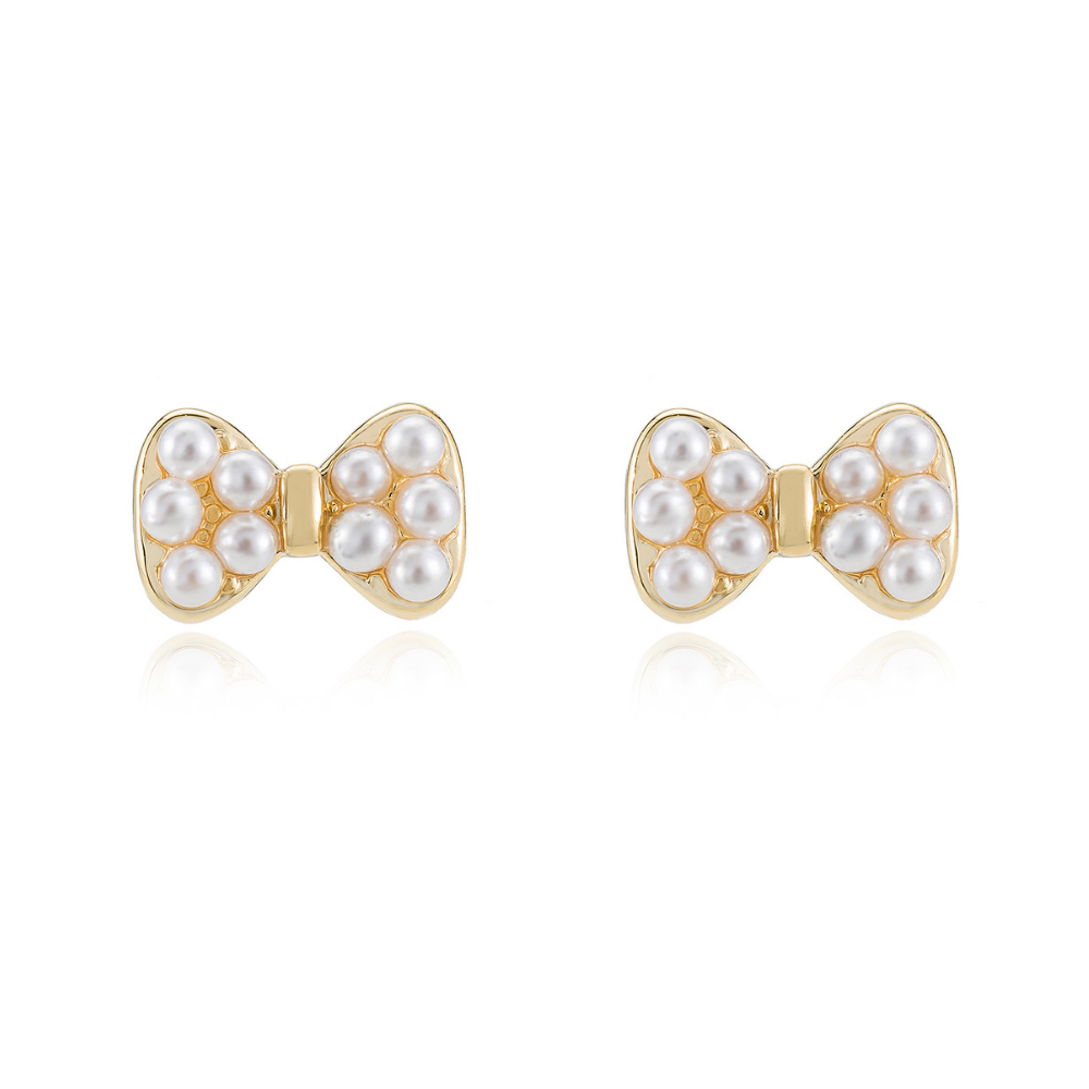Sofia Pearl Bow Stud Earrings