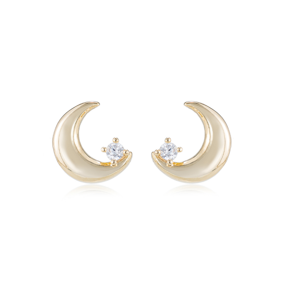 Nyra Moon Stud Earrings