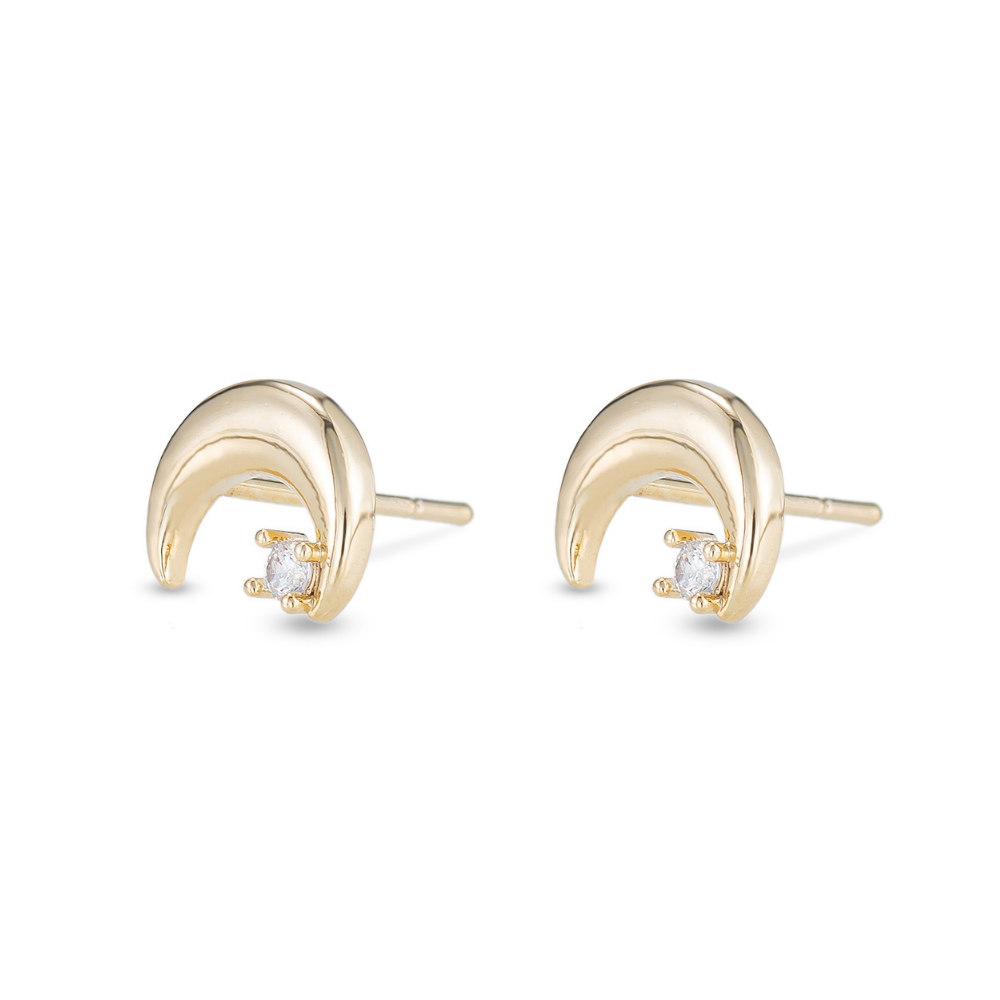 Nyra Moon Stud Earrings