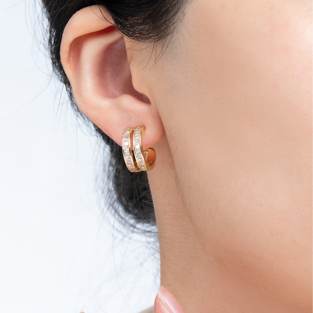 Mei Illusion Half Hoop Earrings