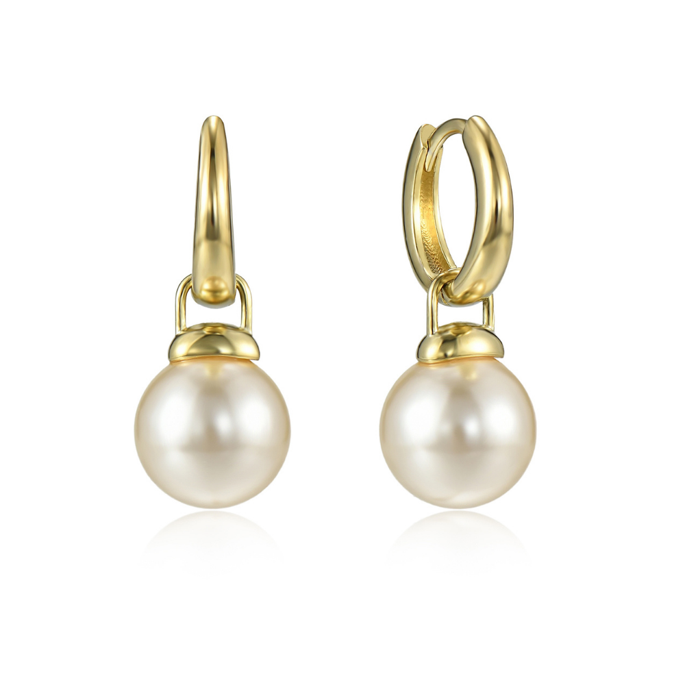 Bianca Peal Drop Hoop Earrings