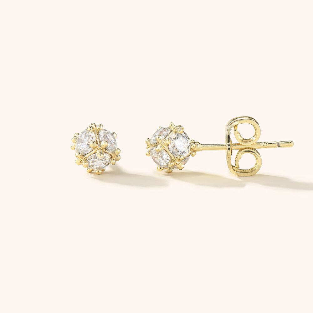 Simone Faceted Cube Stud Earrings