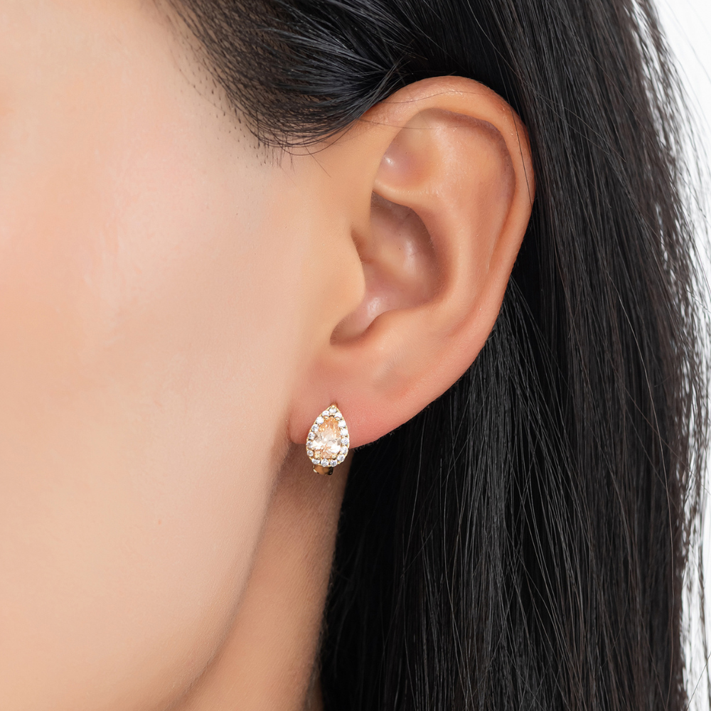 Helena Pear Hoop Earrings