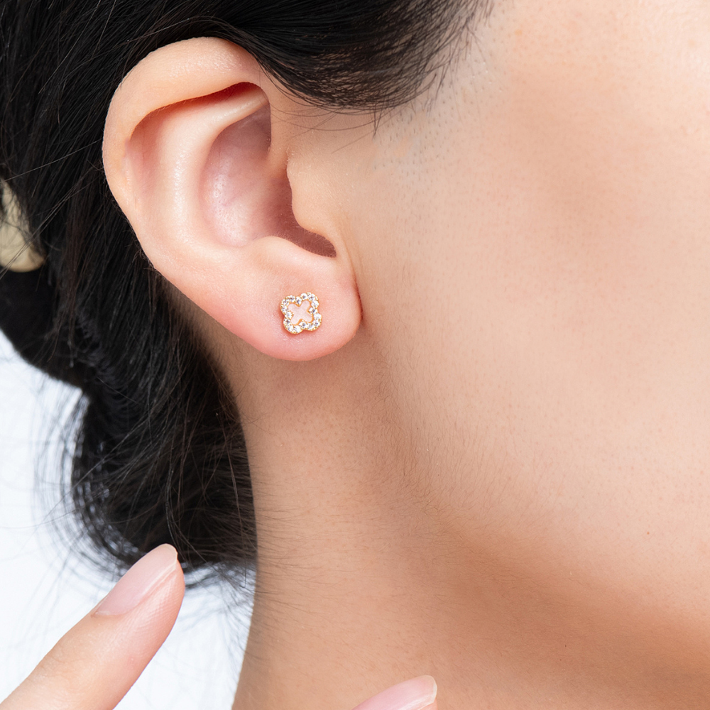 Suki Clover Stud Earrings - 925 Silver Post