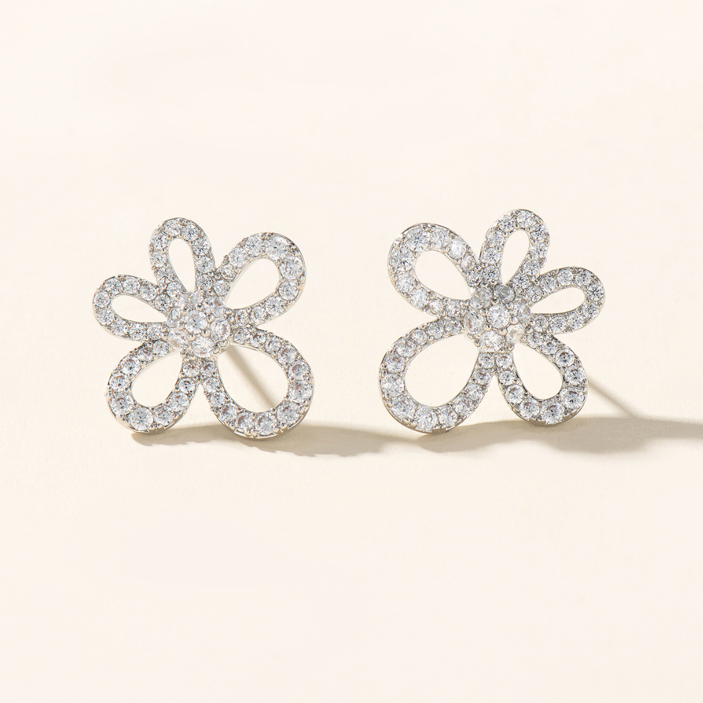 Arin Flower Stud Earrings - 925 Silver Post