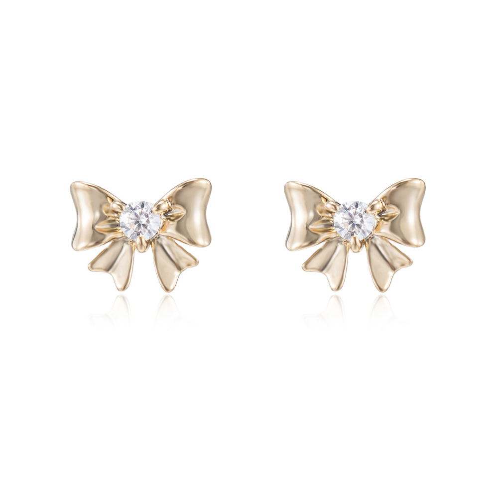 Colette Mini Bow Stud Earrings - 925 Silver Post