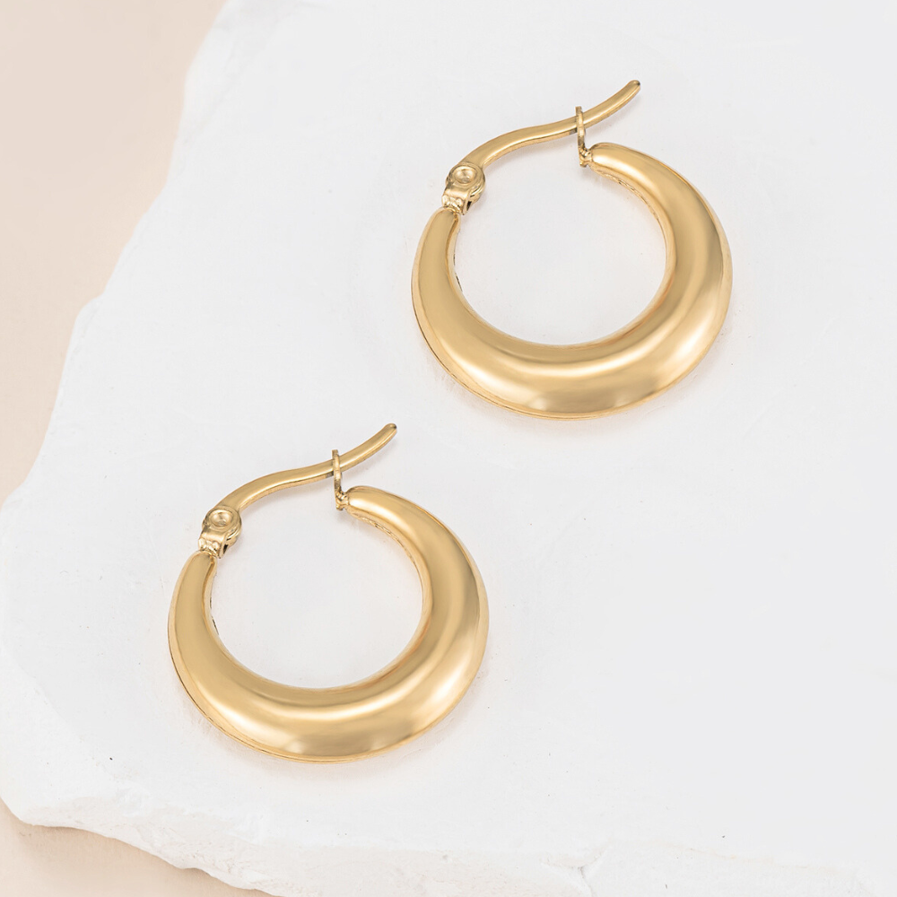 Stainless Steel Donut Hoop Earrings