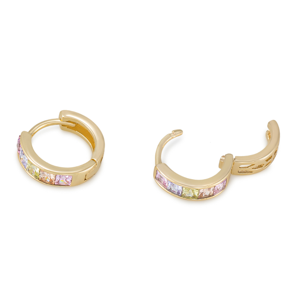 Candy Tricolor Hoop Earrings