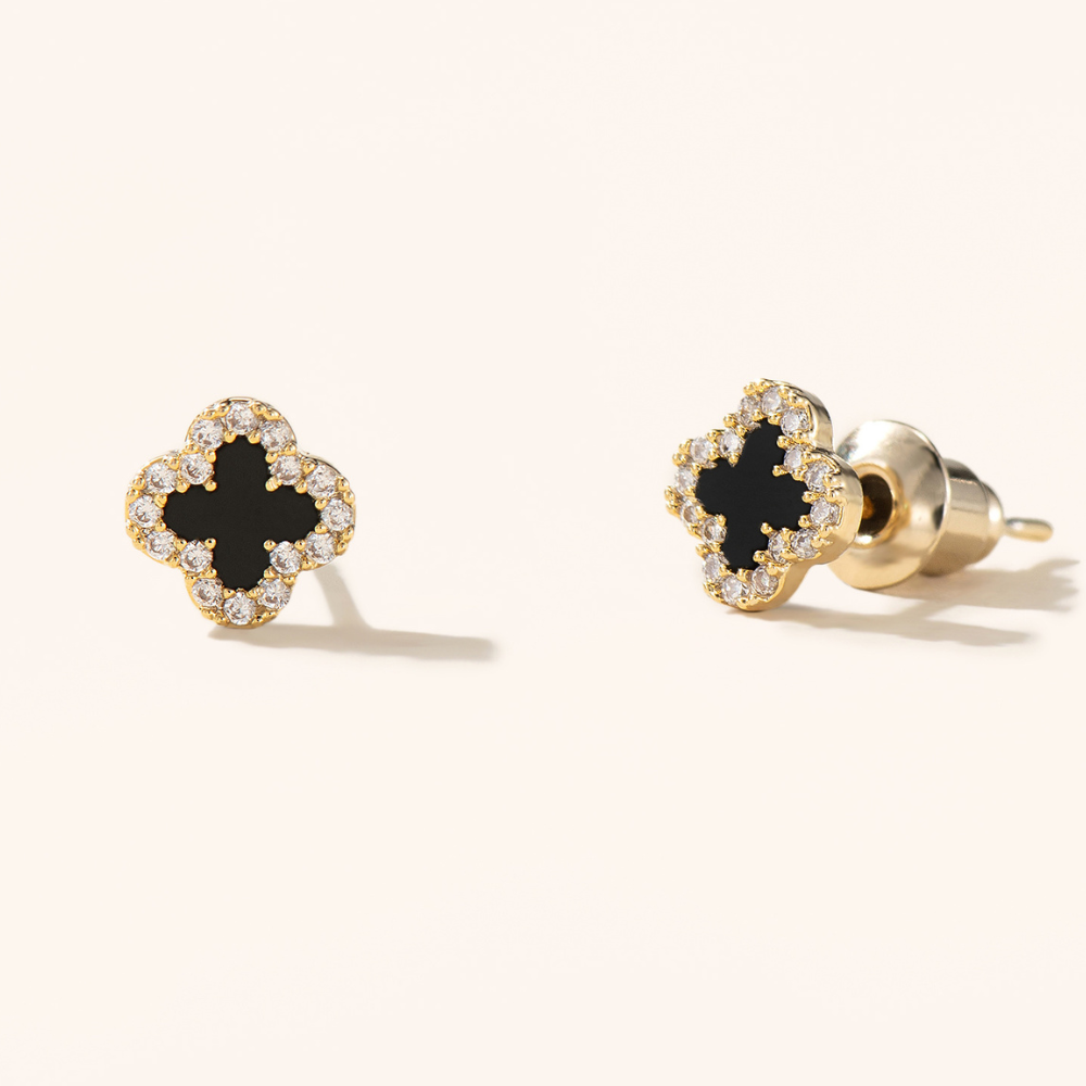Suki Clover Stud Earrings - 925 Silver Post
