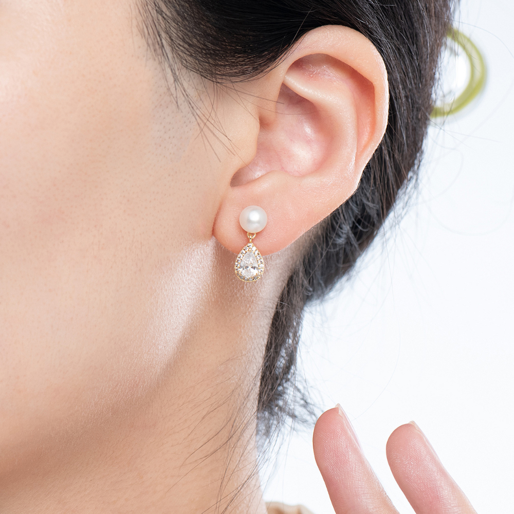 Tanya Freshwater Pearl Drop Earrings - Petite
