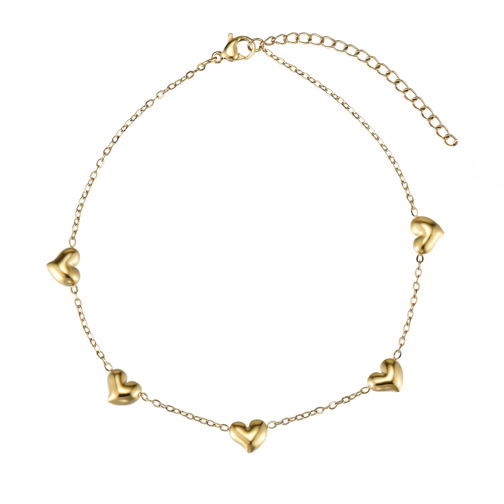Anna Heart Anklet - Stainless Steel
