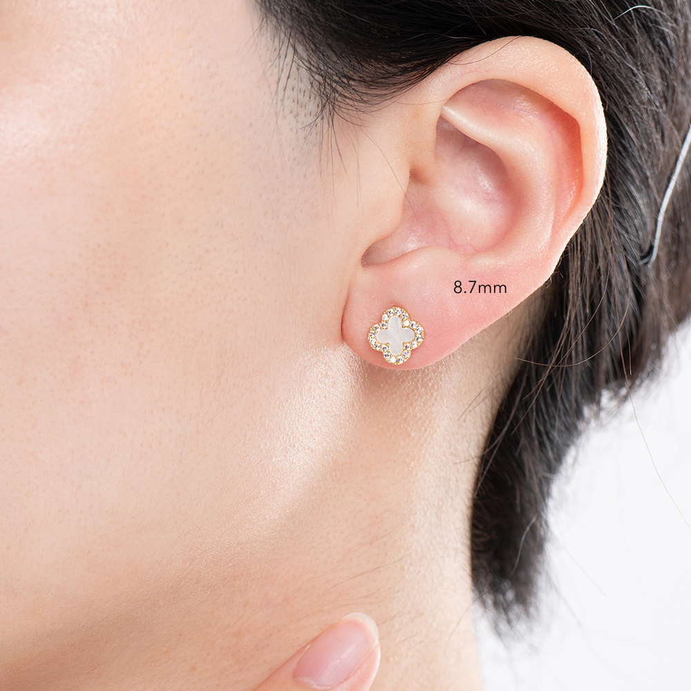 Suki Clover Stud Earrings - 925 Silver Post