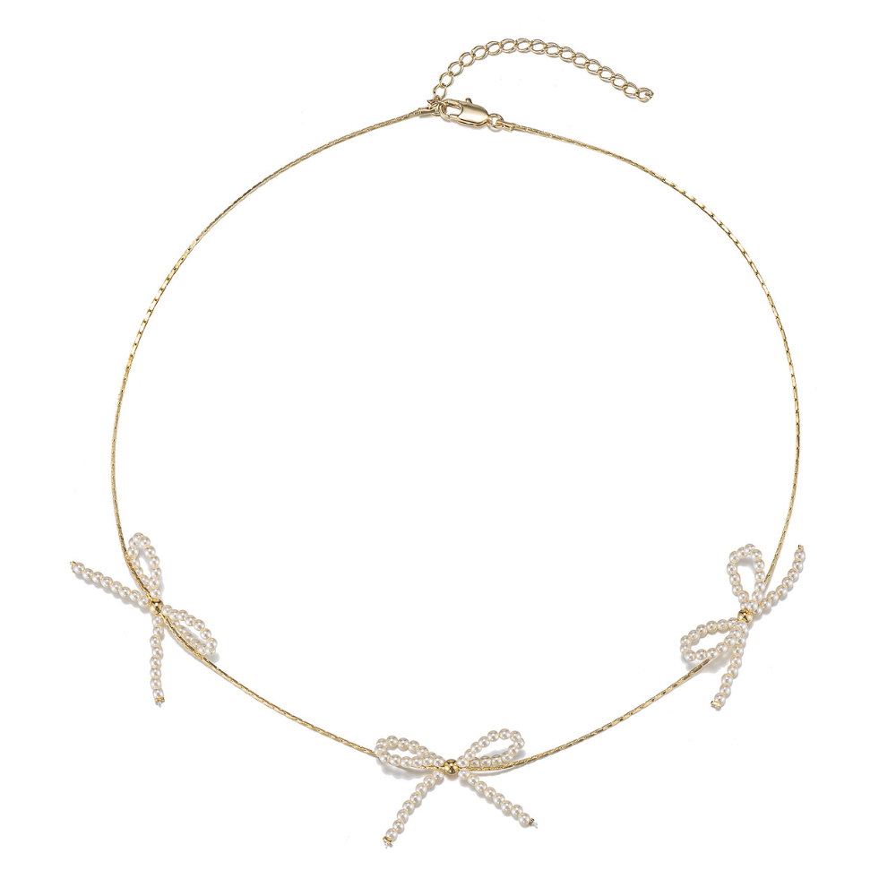 Annie Pearl Bow Necklace