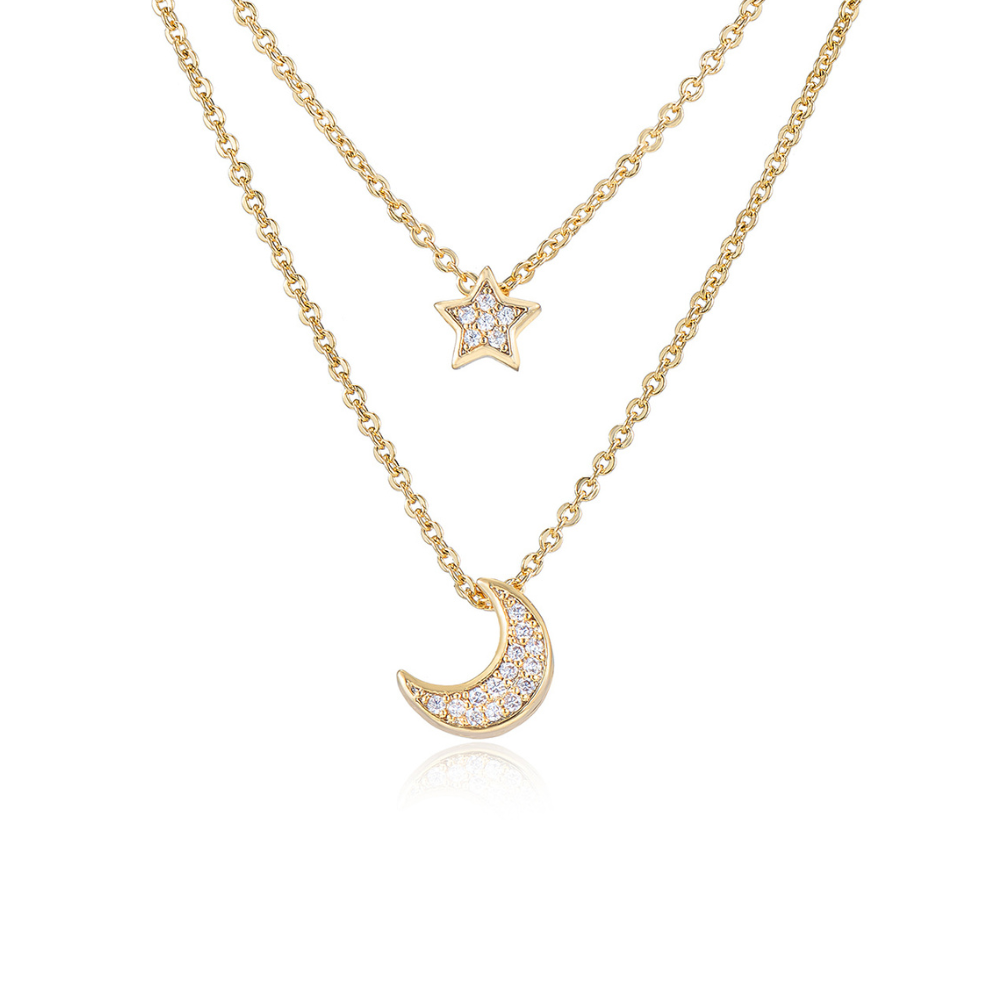 Sansa Moon & Star Layered Necklace