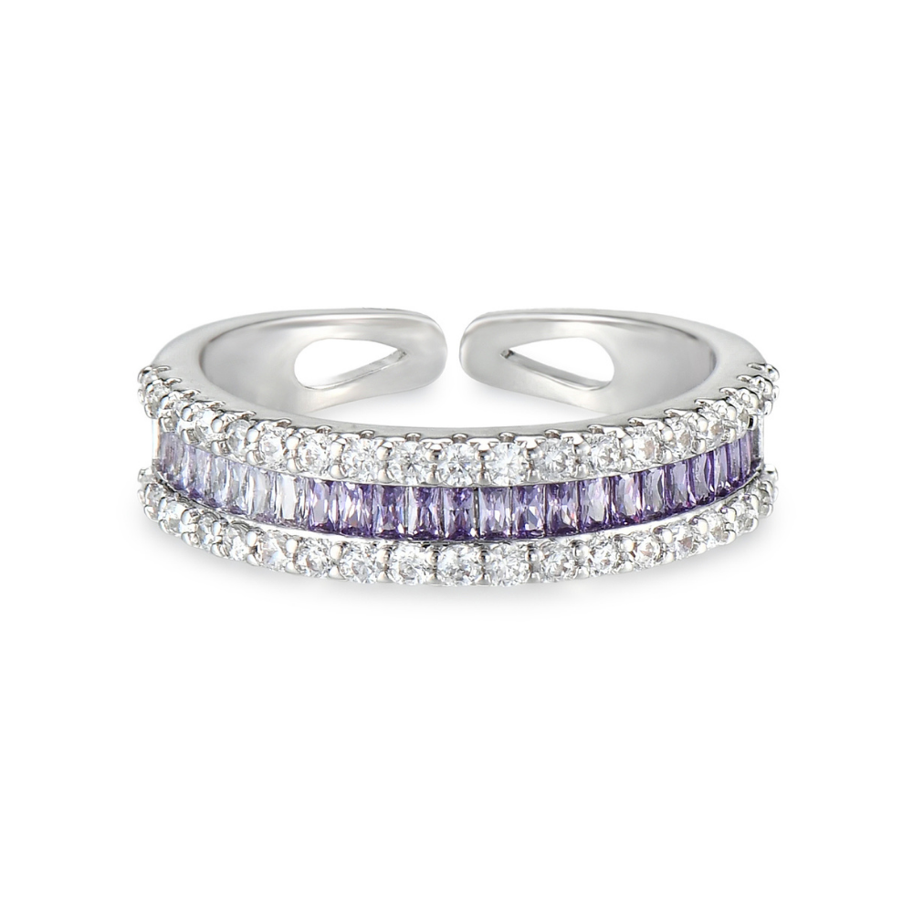 Maya Gradient Purple Half Eternity Ring