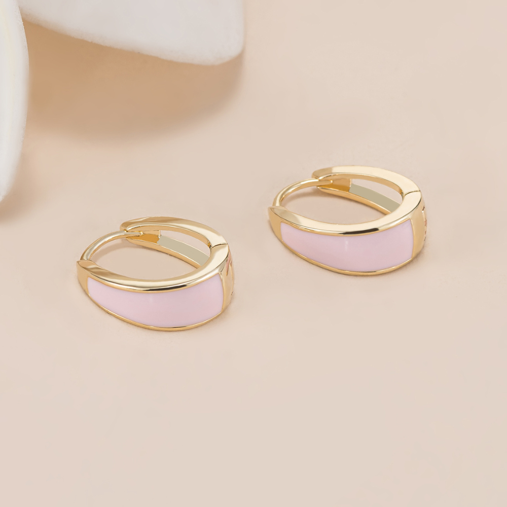 Oona Enamel U Hoop Earrings