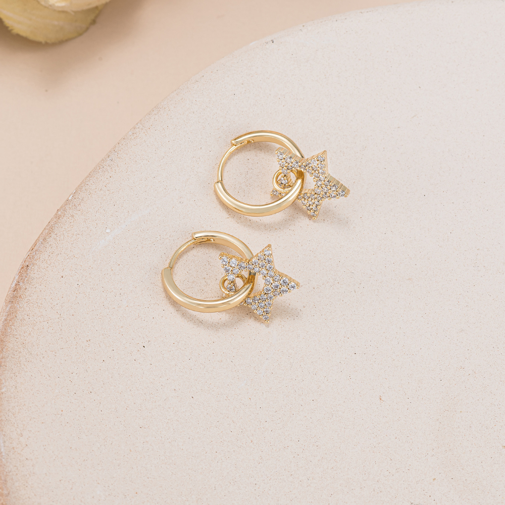 Sadie Star Hoop Earrings