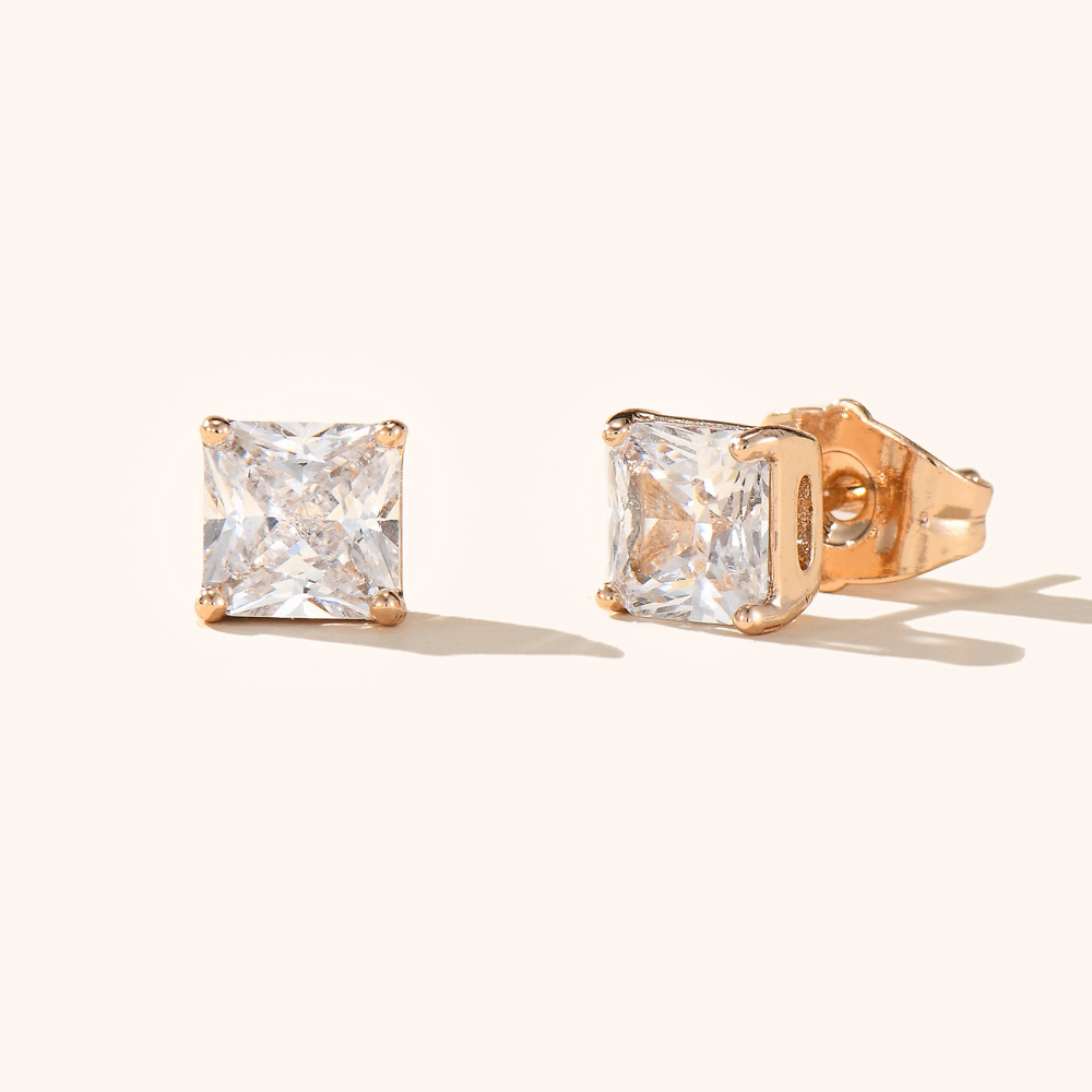 Radiant Cut Solitaire Earrings