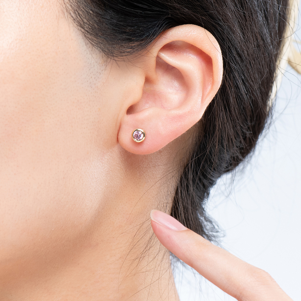 Poppy Bezel Stud Earrings