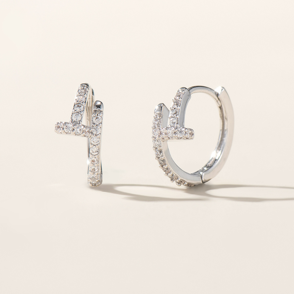 Cleo Dainty Petite Nail Huggie Hoop Earrings