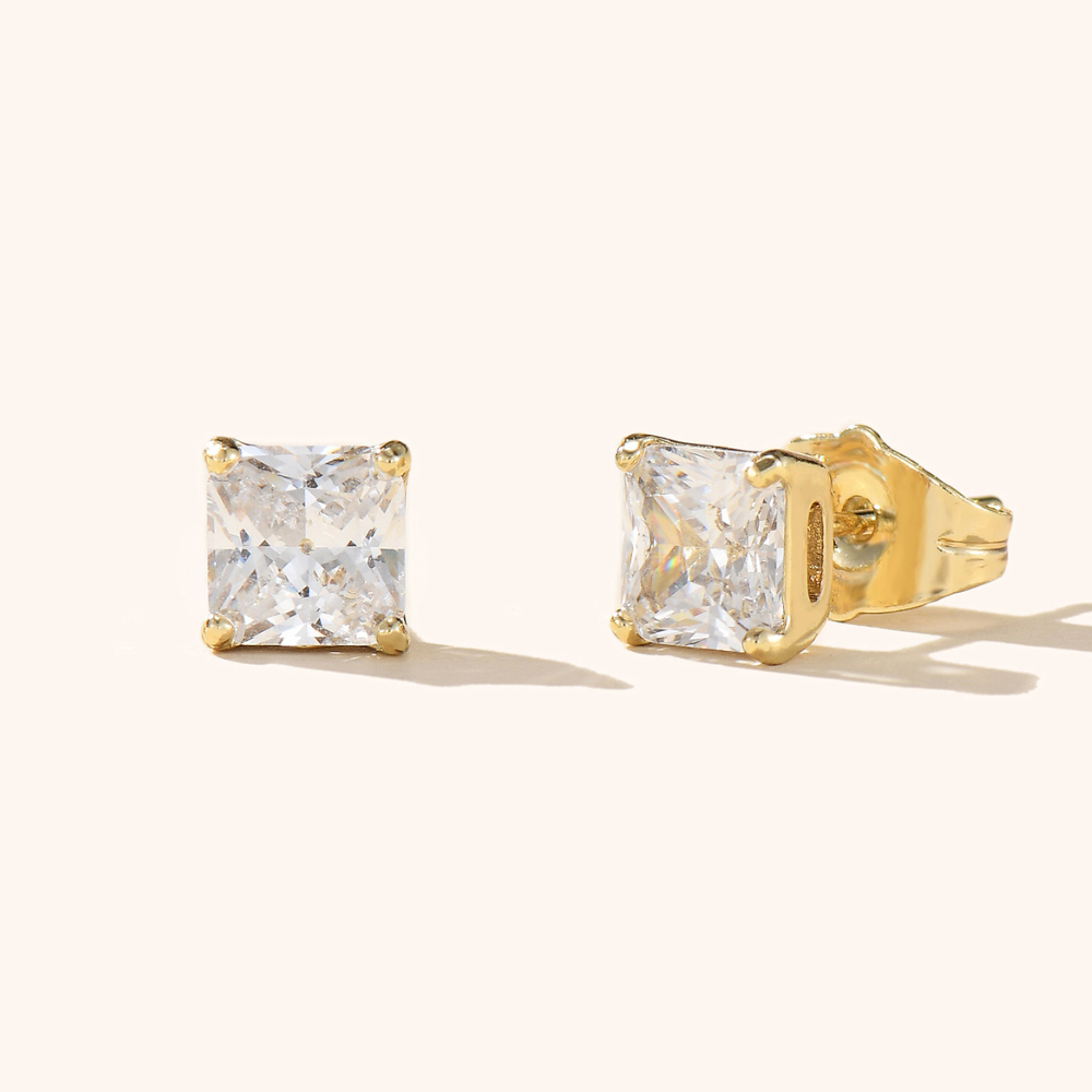 Radiant Cut Solitaire Earrings