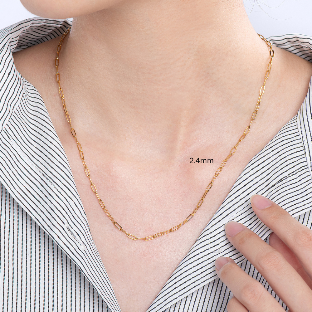 Stainless Steel Jasmin Paperclip Necklace