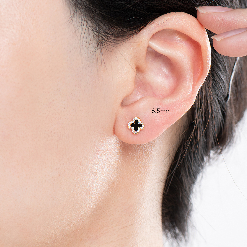 Suki Clover Stud Earrings - 925 Silver Post
