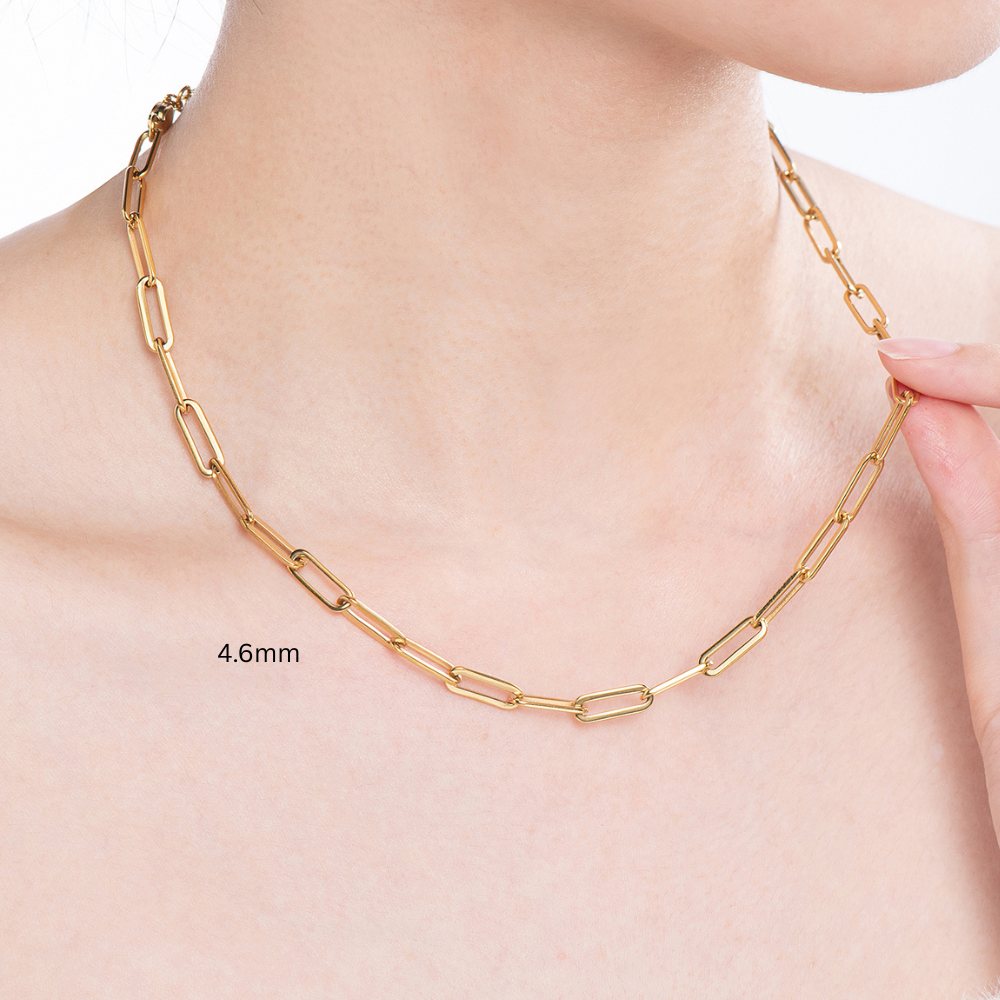 Stainless Steel Jasmin Paperclip Necklace