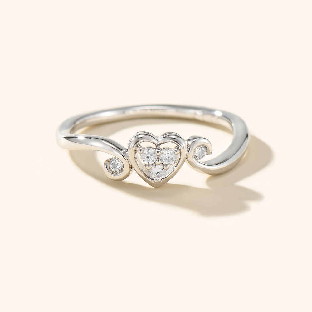 Ever After Scroll Heart Ring