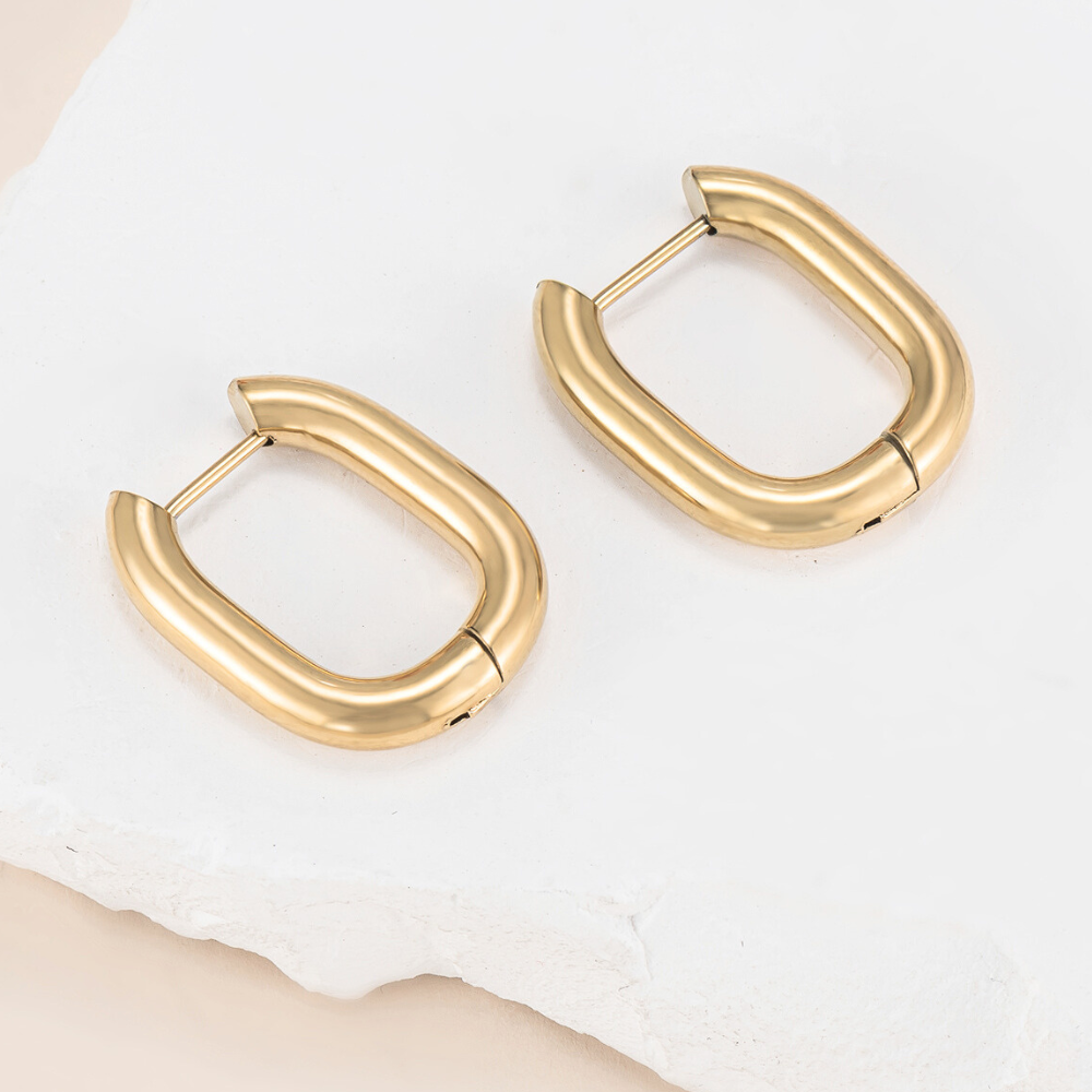 Stainless Steel Hardware Hoop Earrings