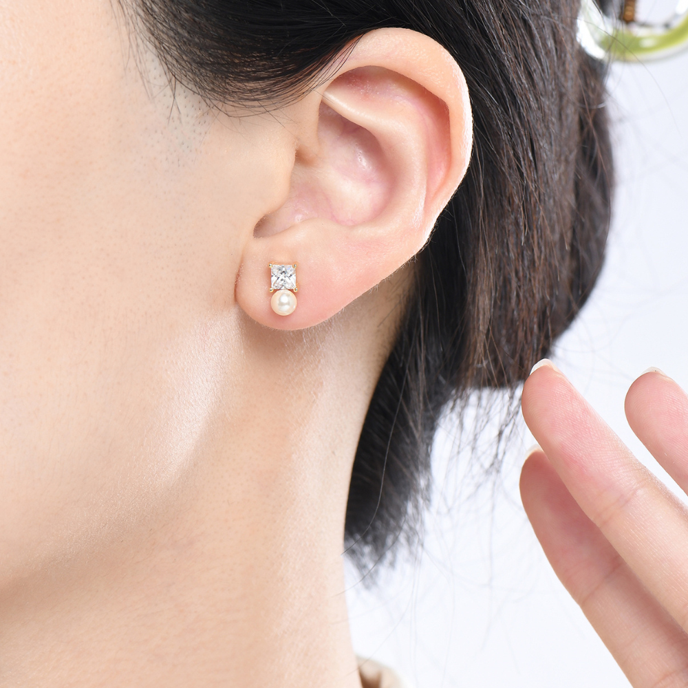 Rue Dainty Pearl Stud Earrings