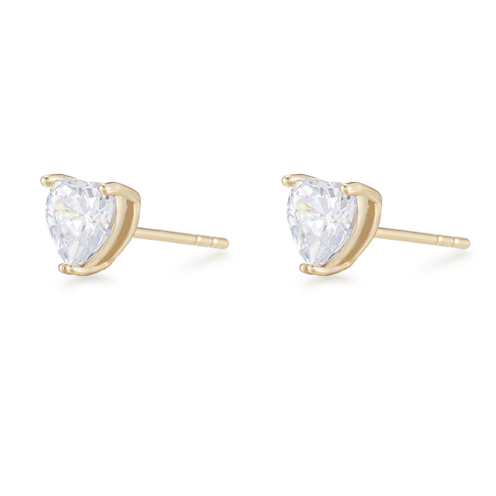 Mahi Heart Solitaire Stud Earrings