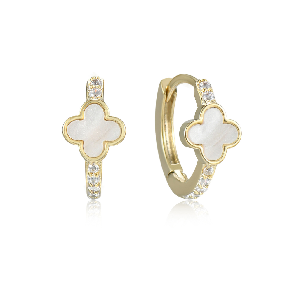 Mini Clover Hoop Earrings