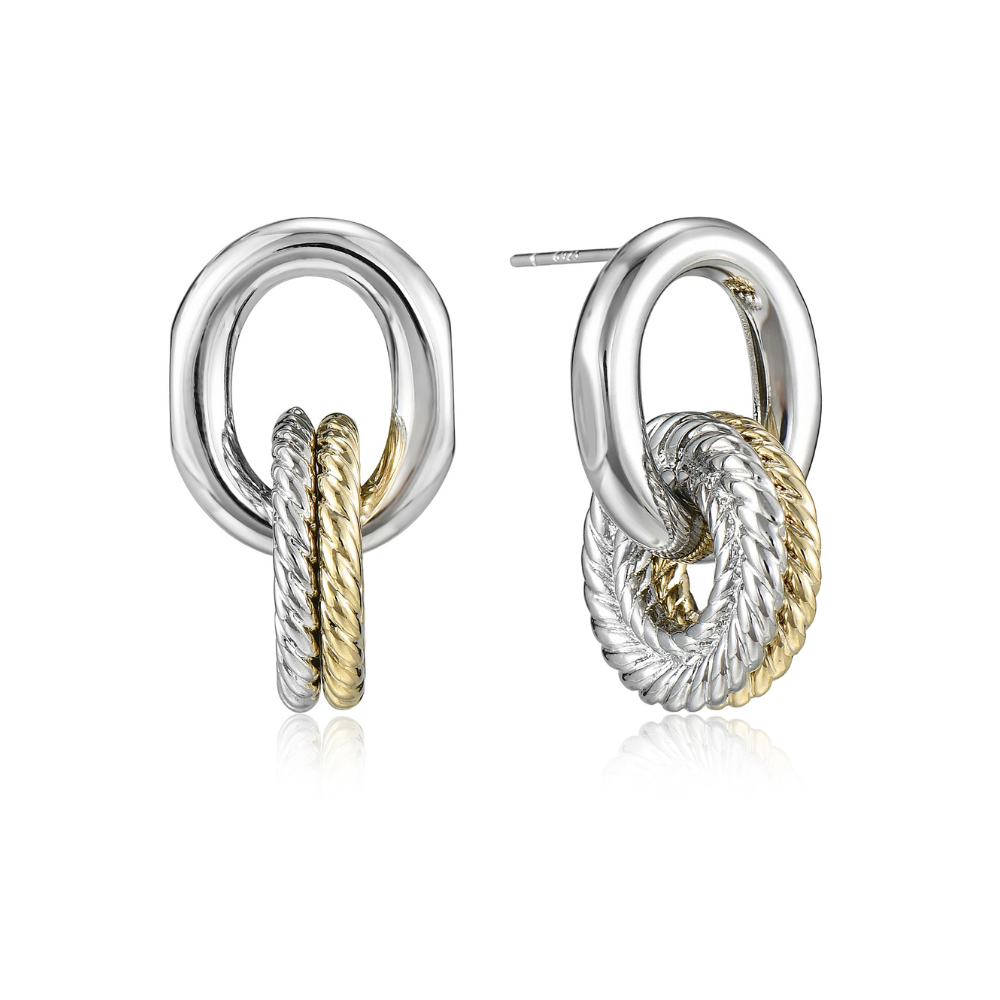 Mara Two Tone Drop Earrings
