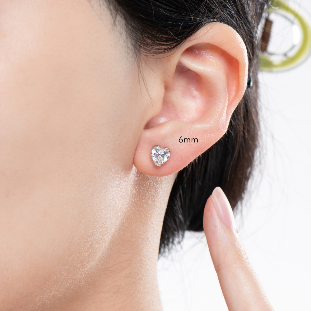 Mahi Heart Solitaire Stud Earrings